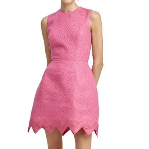 NWT Oscar de la Rents Zig Zag hem tweed mini dress 6